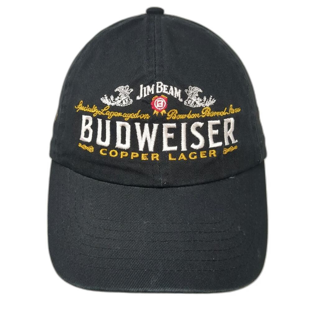 Quake City Caps Baseball Cap Black One Size Budweiser Jim Beam Copper Lager Hat